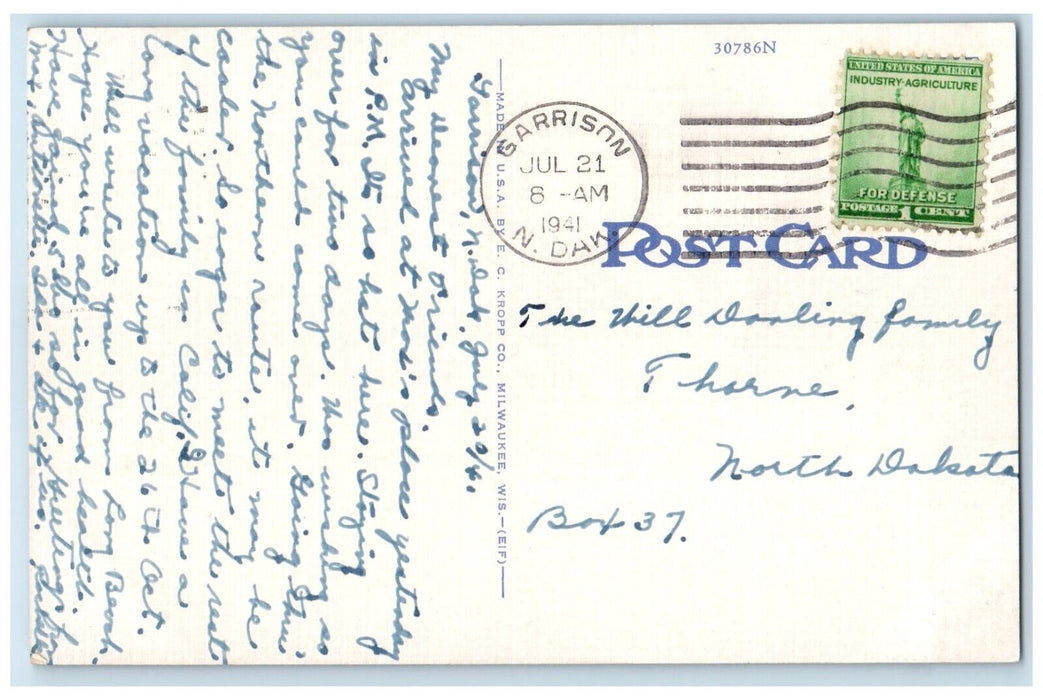 1941 Mercy Hospital Valley City Garrison North Dakota ND Vintage Postcard