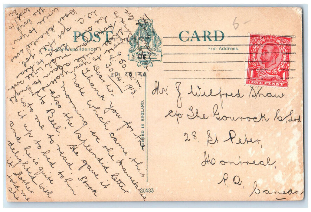 1913 View of Baily Lighthouse Howth Dublin Ireland Antique Posted Postcard