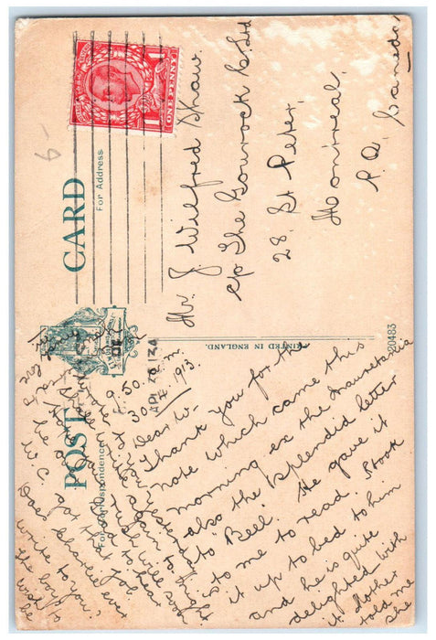 1913 View of Baily Lighthouse Howth Dublin Ireland Antique Posted Postcard