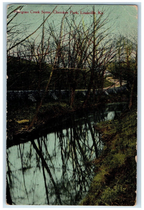 1909 Reargrass Creek Scene Cherokee Park Louisville Kentucky KY Vintage Postcard