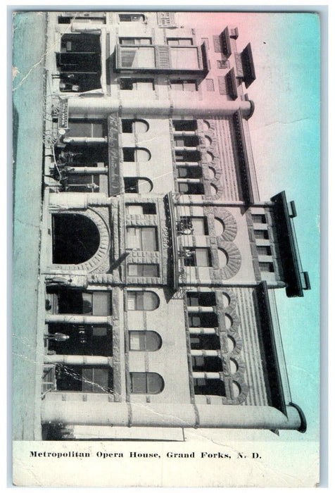 1912 Exterior Metropolitan Opera House Grand Forks North Dakota Vintage Postcard