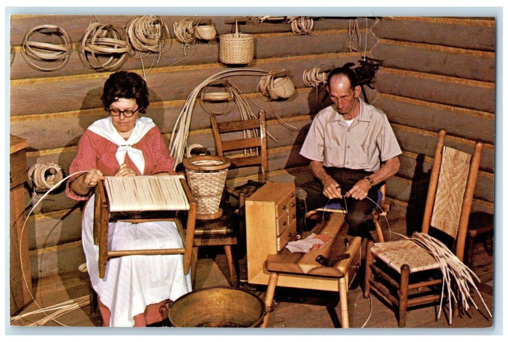 c1960 Seat Caning Basketry Fort Boonesborough Richmond Kentucky Vintage Postcard