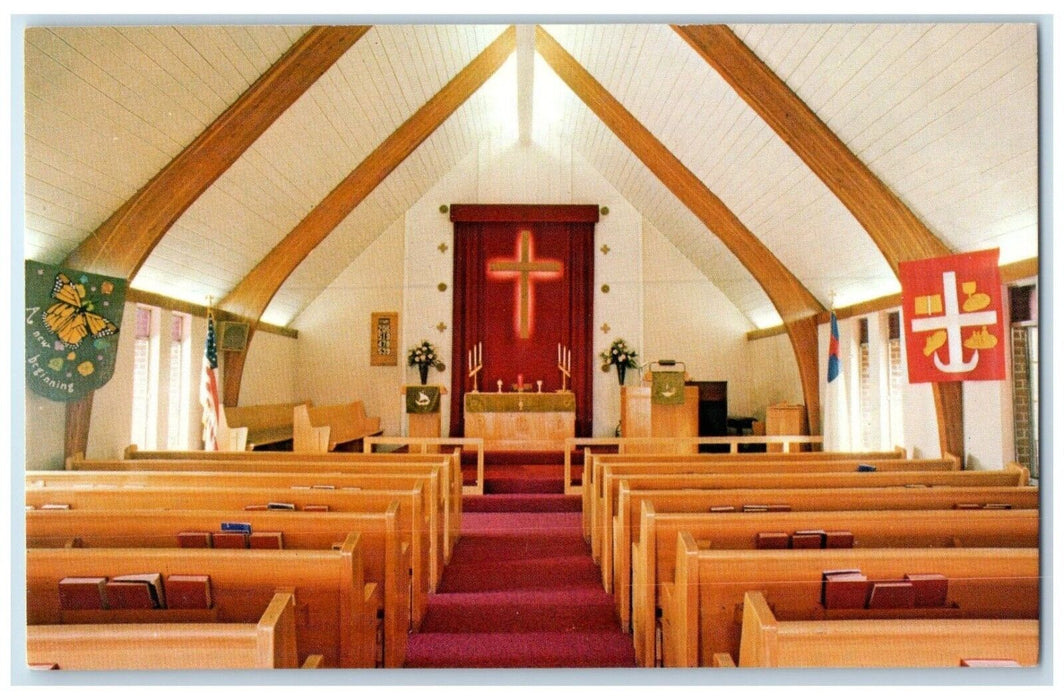 c1960 St. Paul Lutheran Church Interior Altar Beaver Falls Pennsylvania Postcard