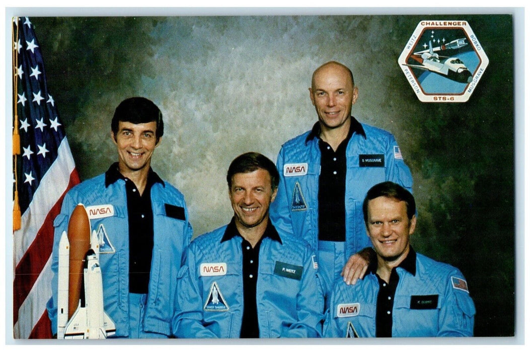 NASA Johnson Space Center Houston Texas TX Challenger STS 6 Crew Postcard