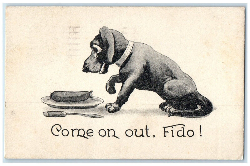 1912 Dachshund Dog Animal Oakland California CA Posted Antique Postcard