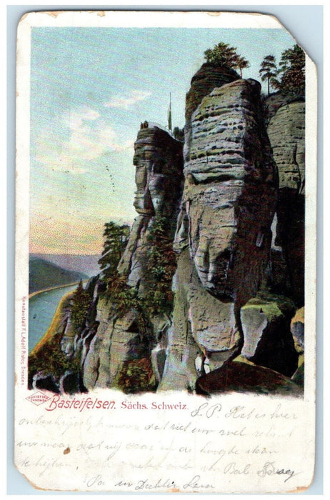 c1905 Rocky Formation Basteifelsen Sachs Switzerland Posted Antique Postcard