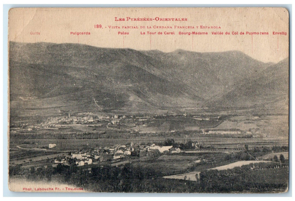 c1910 Partial View Of The French Cerdanya The Eastern Pyrenees France Postcard