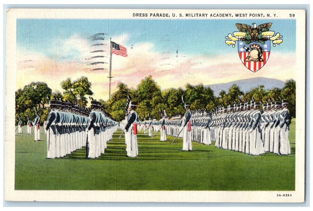 1939 Dress Parade US Military Academy West Point New York NY Vintage Postcard