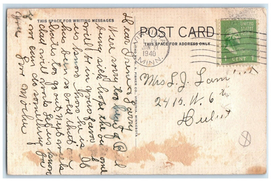 1940 Vista National Prize Club Building St Louis County Minnesota MN Postcard