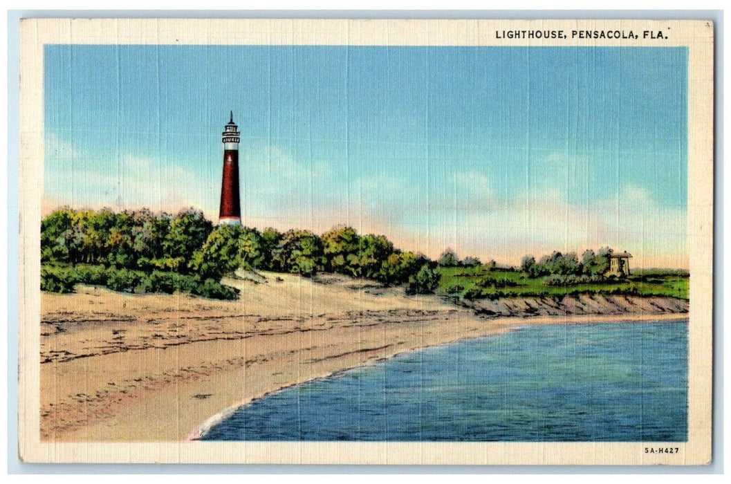 1944 View Of Lighthouse Beach Pensacola Florida FL Robertsdale AL Postcard