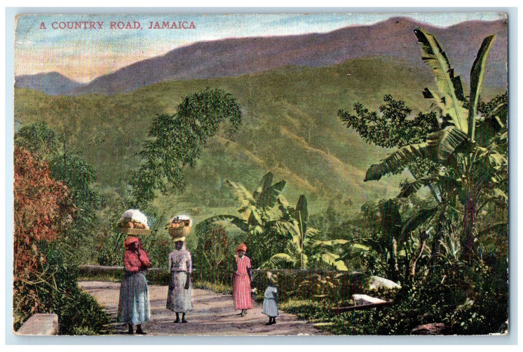 1904 A Country Road Jamaica Valentines Series Posted Antique Postcard