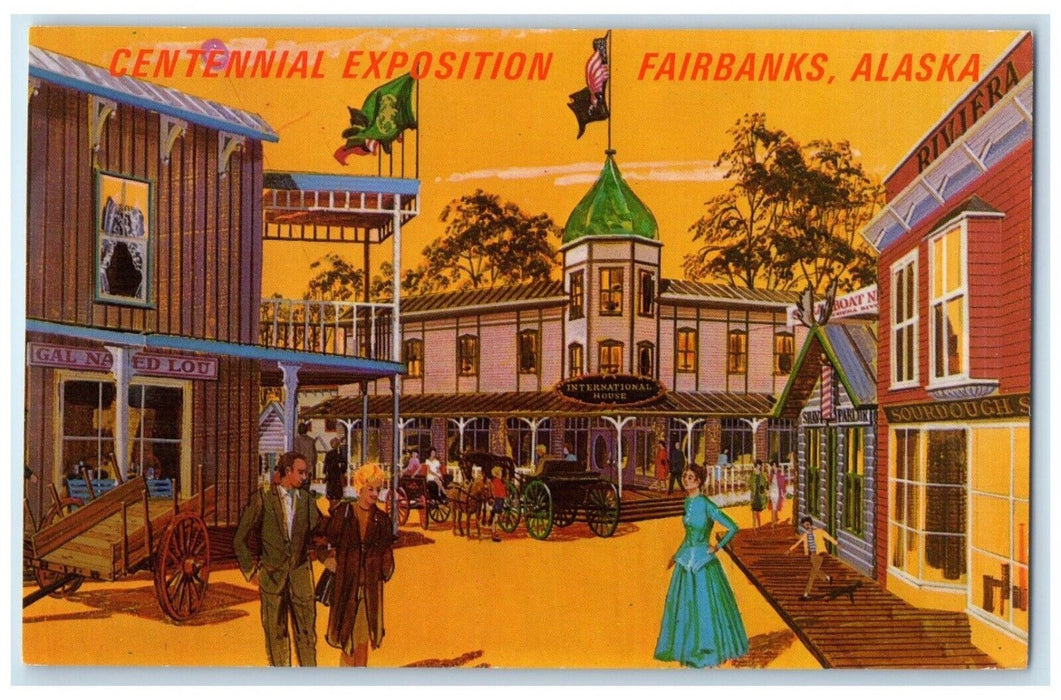 c1967 Centennial Exposition Gold Rush Town Fairbanks Alaska AK Vintage Postcard