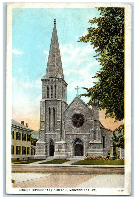 c1930 Christ Episcopal Church Chapel Montpelier Vermont Vintage Antique Postcard