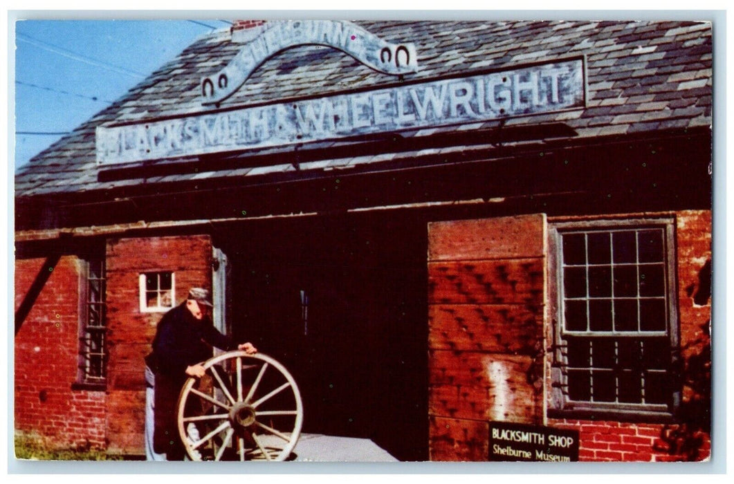 1966 125-Year-Old Blacksmith Wheel Wrights Shelburne Museum Vermont VT Postcard