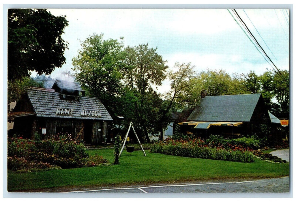 c1960 Maple Museum Sugar House Maple Cabin Routes St. Johnsbury Vermont Postcard