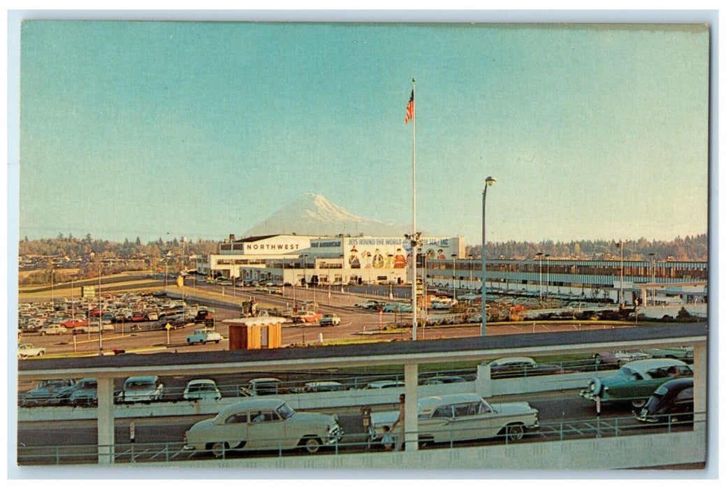 c1960 Mount Rainier Seattle Tacoma International Airport Washington WA Postcard