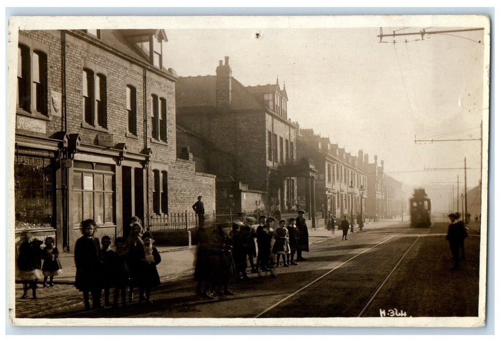 c1910's Saltwell Road Chocolate Shop View Gateshead England RPPC Photo Postcard