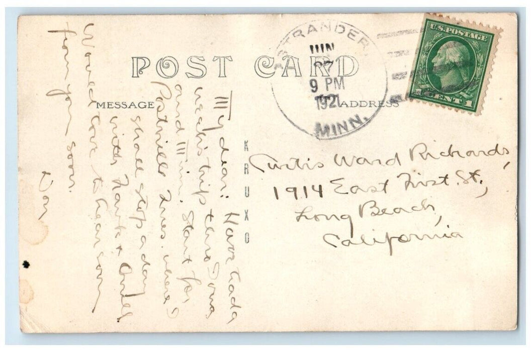 1921 Leonard Masonic Park Cliff View Spring Valley MN RPPC Photo Postcard
