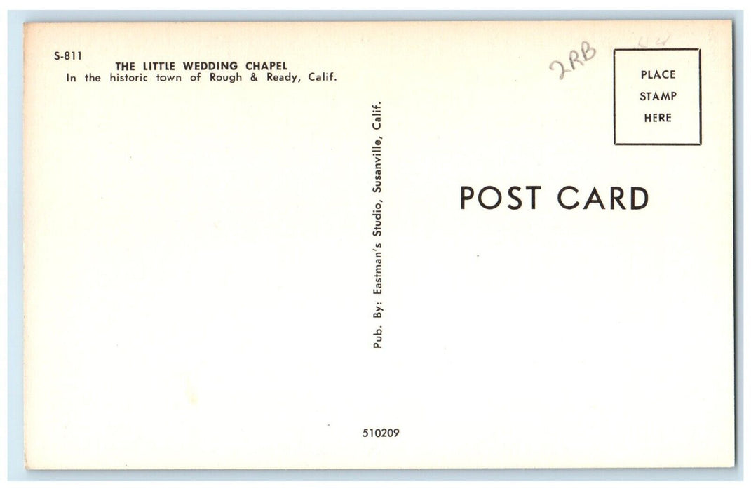 c1960 Scenic View Little Wedding Chapel Rough Ready California Unposted Postcard