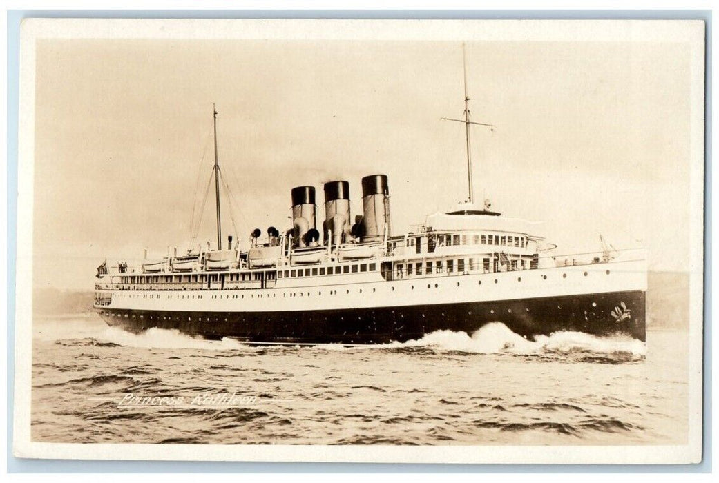 c1925 Princess Kathleen Steamer Ship View Canada RPPC Photo Unposted Postcard
