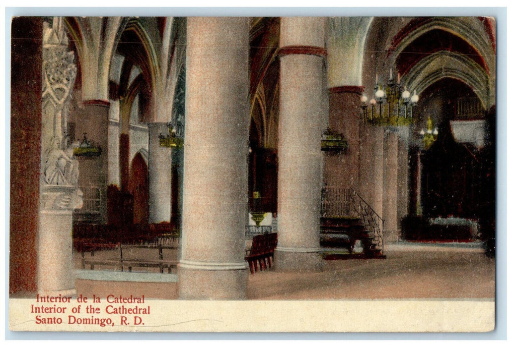 1914 Interior of the Cathedral Santo Domingo Dominican Republic Postcard