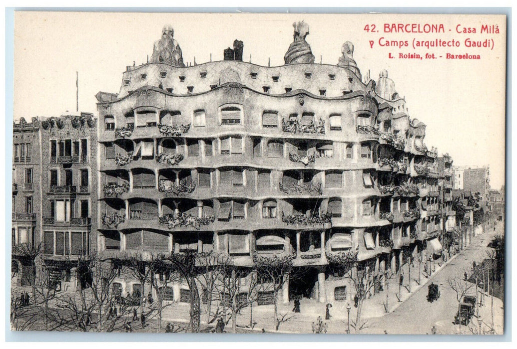 c1910 Mila Y Camps House (Gaudi Architect) Barcelona Spain Unposted Postcard