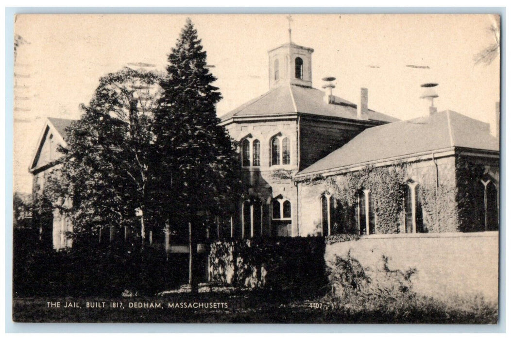 1951 The Jail Exterior Building Dedham Massachusetts MA Vintage Antique Postcard