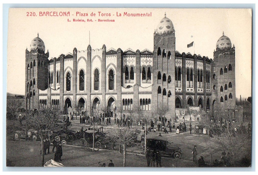 c1910 Bull Ring Stadium The Monumental Barcelona Spain Antique Postcard