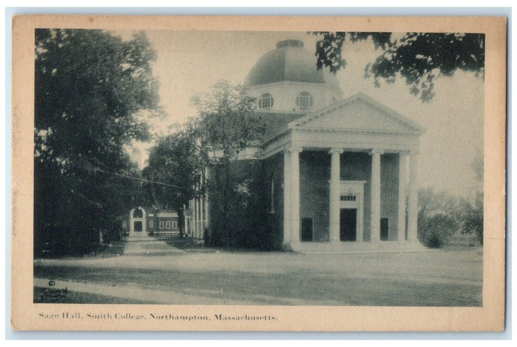 c1920 Sage Hall Smith College Northampton Massachusetts Vintage Antique Postcard