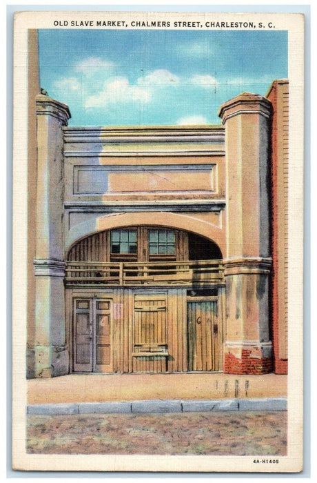 1939 Old Slave Market Chalmers Street Charleston South Carolina Vintage Postcard