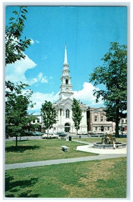 1960 Old First Congregational Church Square Keene New Hampshire Vintage Postcard