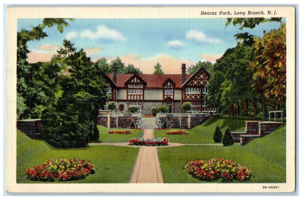 c1940 Hearns Park Exterior House Long Branch New Jersey Vintage Antique Postcard