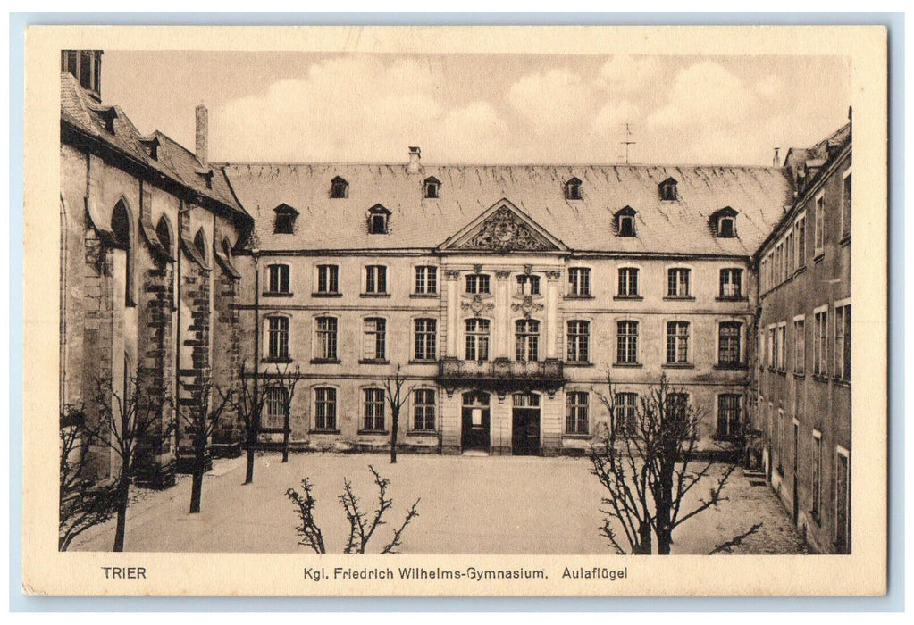 c1940's Royal Friedrich Wilhelms-Gymnasium Aulaflugel Trier Germany Postcard