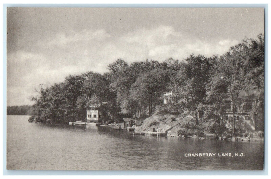 c1940 Trees River Exterior Cranberry Lake New Jersey NJ Vintage Antique Postcard