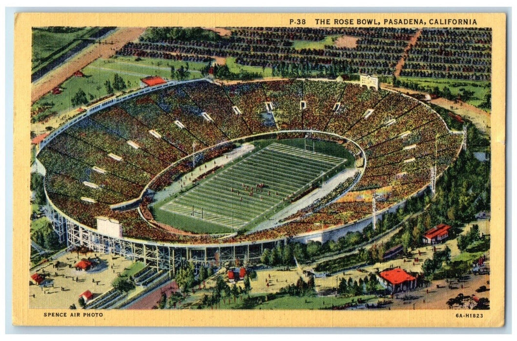 1950 Rose Bowl East-West Football Championship Pasadena California CA Postcard