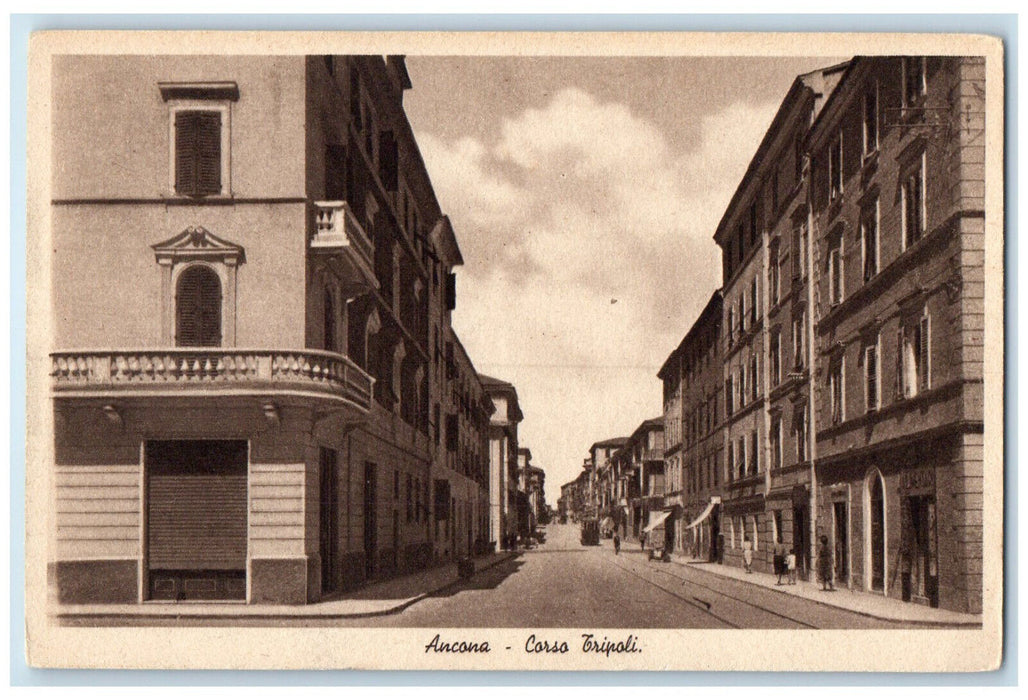c1940's Ancona Corso Tripoli Foggia Italy Vintage Unposted Postcard