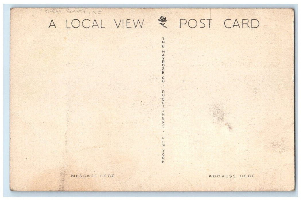c1940 Famous Light Barnegat Inlet Light House Ocean County New Jersey Postcard