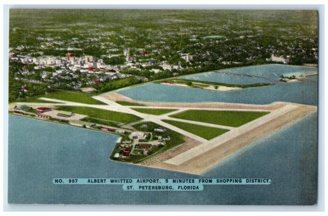 1950 Albert Whitted Airport Shopping District St. Petersburg Florida FL Postcard