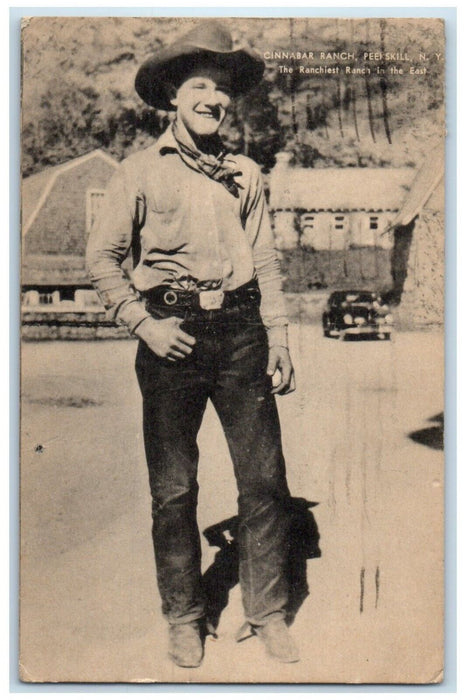 1943 Cinnabar Ranch Ranchiest Cowboy Peekskill New York Vintage Antique Postcard