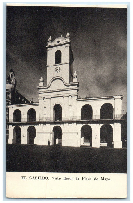 c1950's View from the Plaza de Mayo El Cabildo Argentina Vintage Postcard