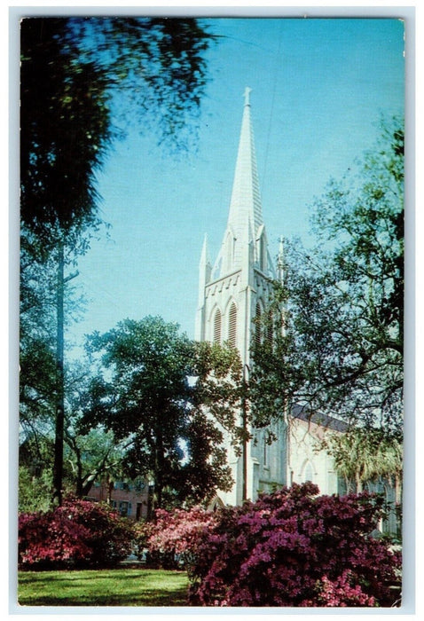 c1960 Exterior View St John Episcopal Church Building Savannah Georgia Postcard