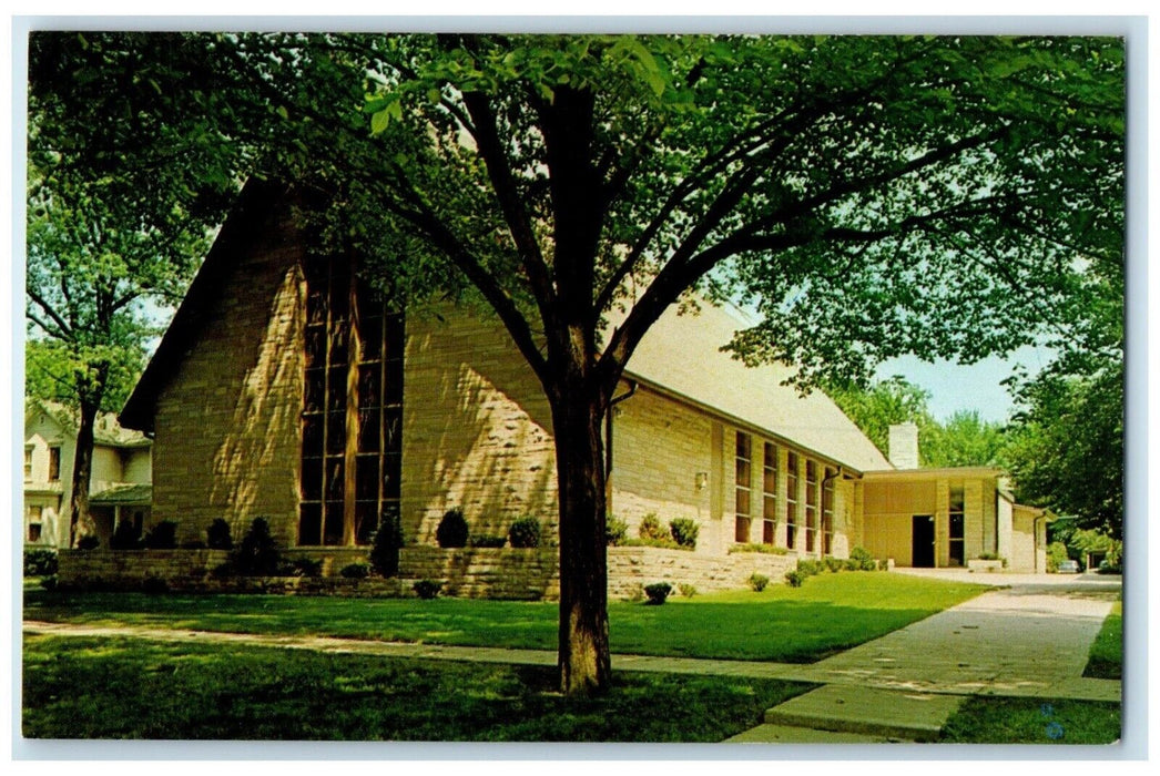 c1960 Exterior View First Methodist Church Crown Point Indiana Unposted Postcard
