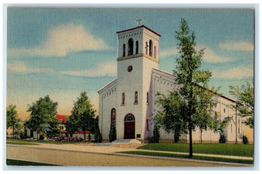 1948 Exterior View St Charles Church Rectory Albuquerque New Mexico NM Postcard