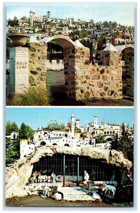 1960 Holy Land Replica Grotto Nativity Multi-View Waterbury Connecticut Postcard