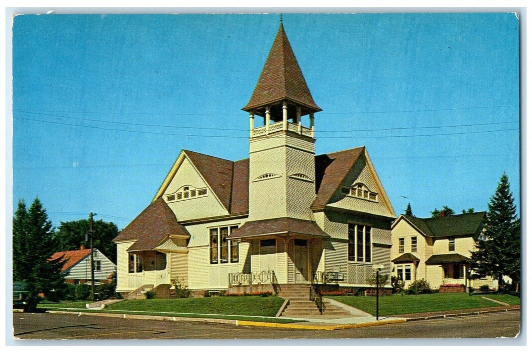 c1960 Roadside View First Congregational Church Hayward Wisconsin WI Postcard