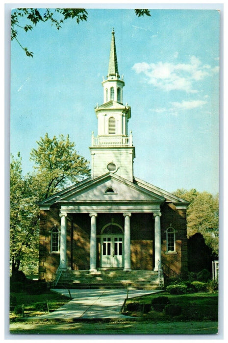 c1960 Front View Entrance Christian Church Nashville Indiana IN Vintage Postcard