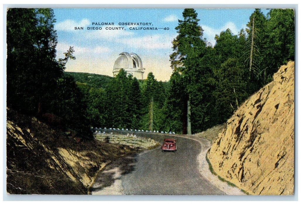 1951 Palomar Observatory San Diego County California CA Vintage Antique Postcard