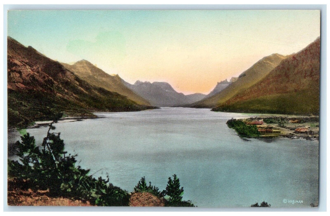 c1940 Waterton Lake Prince Wales Hotel Waterton Lakes National Park NY Postcard