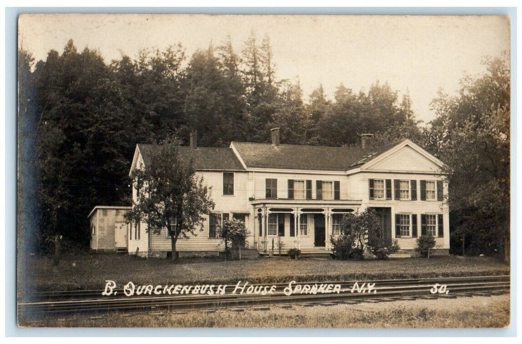 c1930's B. Quackenbush House Residence Spraker New York NY RPPC Photo Postcard