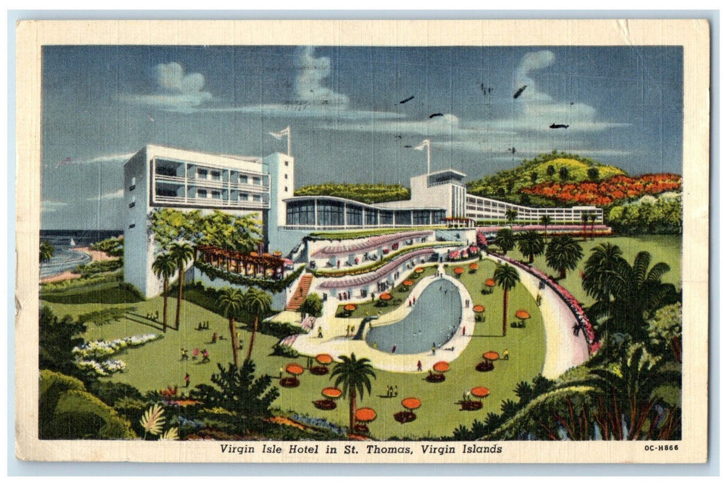 c1910 View of Trees Flowers in "Norwood" Bermuda Antique Unposted Postcard